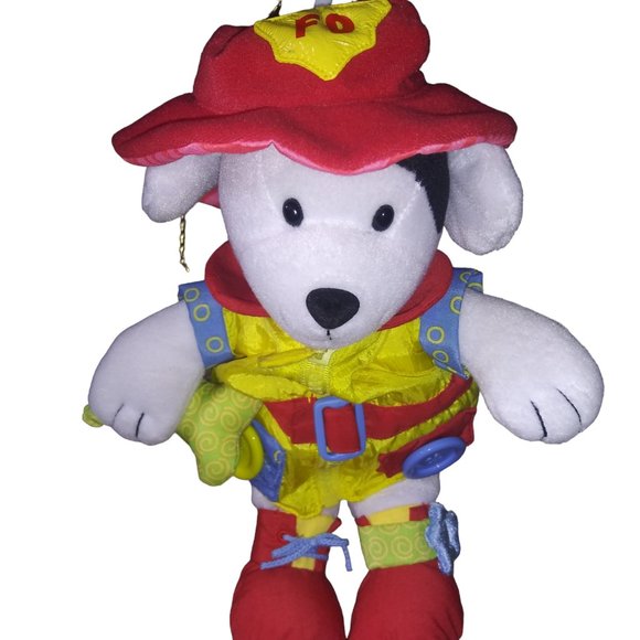 Carters Dress Me Fireman Puppy Dog Dalmatian Stuffed Animal Plush Baby Toy - Picture 1 of 6